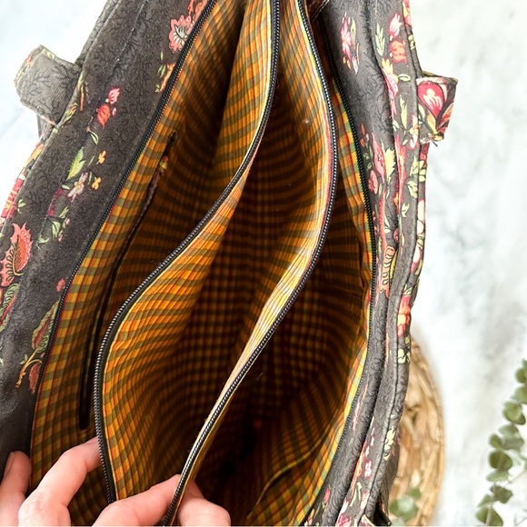 Vera Bradley Chocolate Brown Floral Metropolitan Computer Tote Bag - Picture 6 of 7